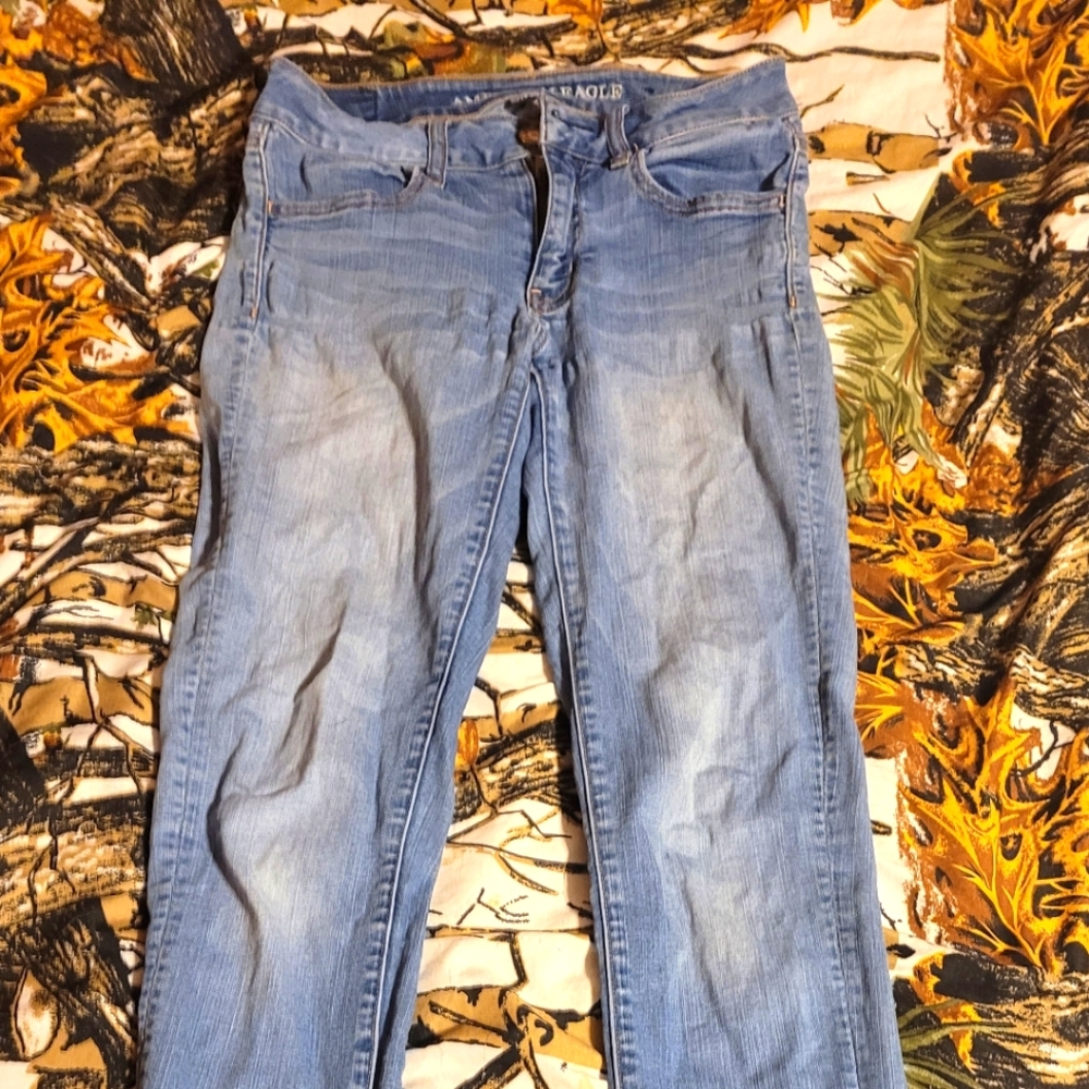 American Eagle Jeans Next Level Stretch Womens Size 2 long Jegging light denim
